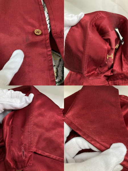 GUCCI スカル レーヨンシャツ (46) 赤