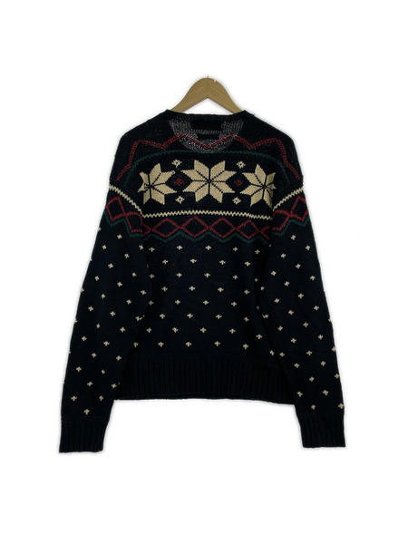 POLO RALPH LAUREN HAND KNIT ノルディック柄 シルクブレンド ニットセーター(L)