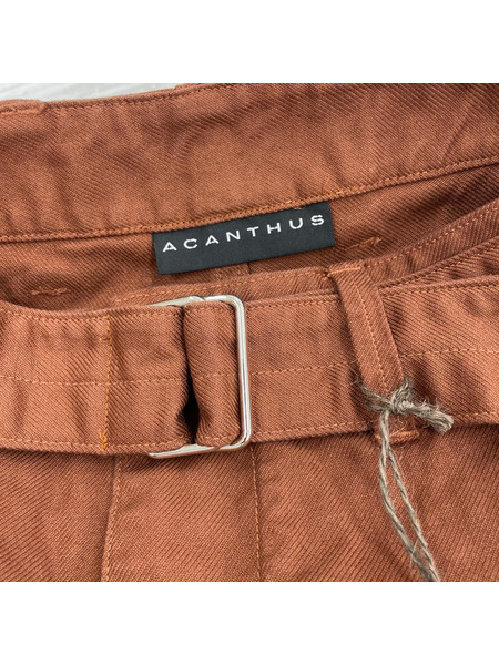 ACANTHUS ベルテッドデニムパンツ 茶