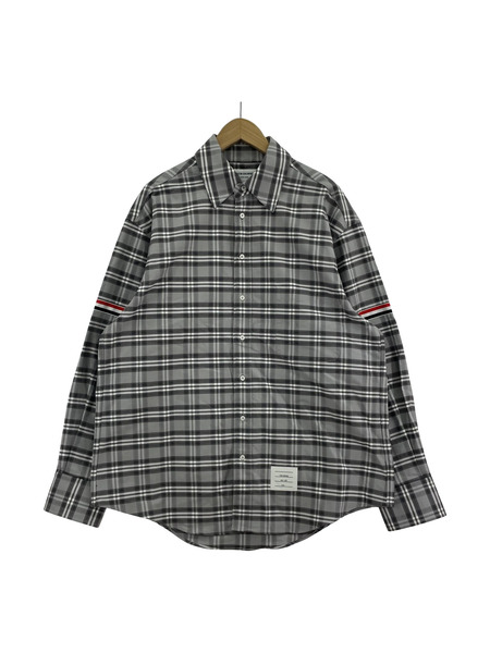 THOM BROWNE 長袖シャツ チェックシャツ 白