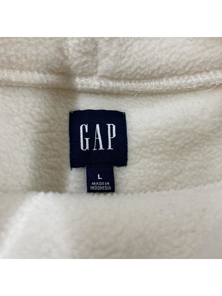 00s GAP L/S フリースプルオーバー 白 (L）