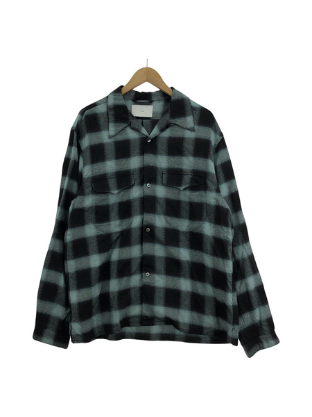 SUGARHILL 23SS OMBRE PLAID OPEN COLLAR BLOUSE (3)