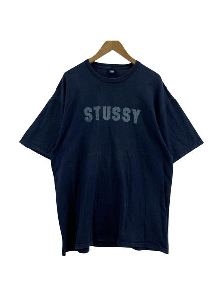 STUSSY S/S ロゴ カットソー 青 (XL)