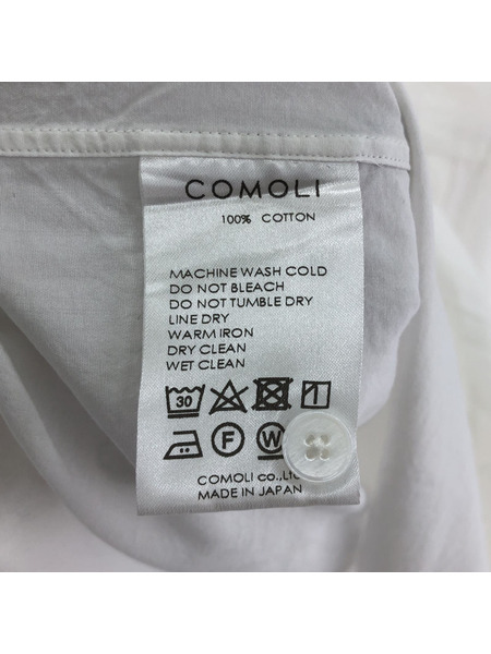 COMOLI 21AW バンドカラーシャツ ホワイト