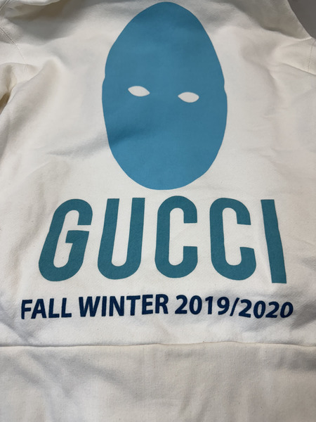 GUCCI MANIFESTO SWEATSHIRT プリントPOパーカー L アイボリー