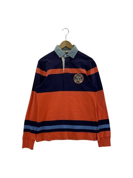 POLO RALPH LAUREN POLO COASTAL RESCUE ラガーシャツ(XS) 紺×オレンジ