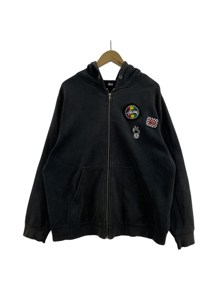 OLD STUSSY 00s ワッペンジップアップパーカー（M）