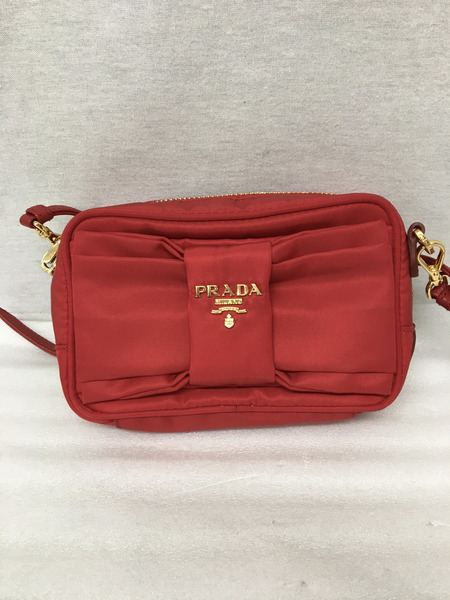 PRADA  プラダ　リボンミニショルダーバッグ レッド