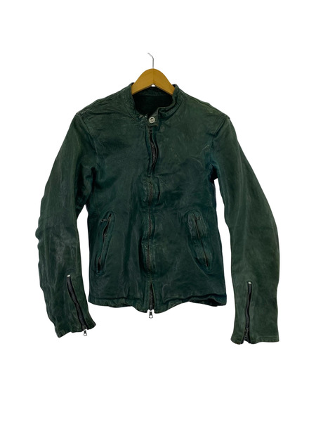 ISAMUKATAYAMA BACKLASH ライダース レザー ライダースジャケット 3 緑