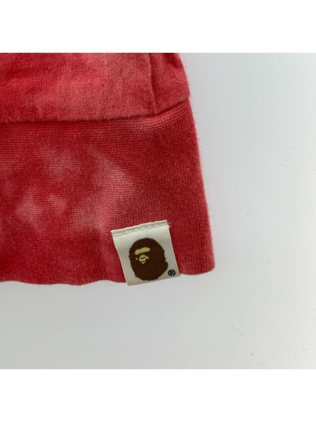 A BATHING APE 長袖Tシャツ・カットソー バックサークルロゴL/Sブリーチカットソー XL ピンク[値下]