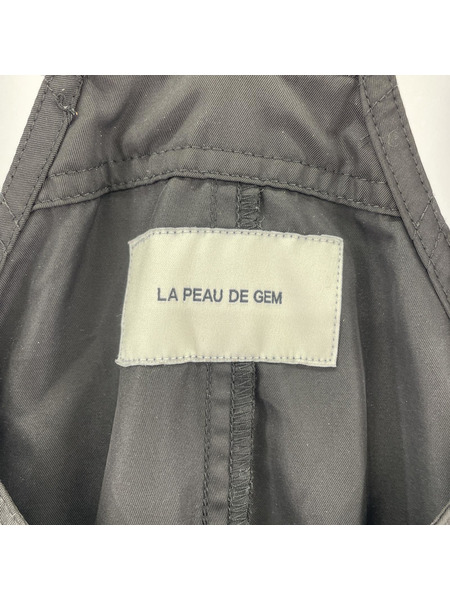 LA PEAU DE GEM ナイロン/オーバーオール 黒 F