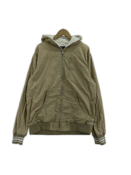 STUSSY パーカー(ジップアップ) DOUBLE FACE ZIP HOODIE BEG XL