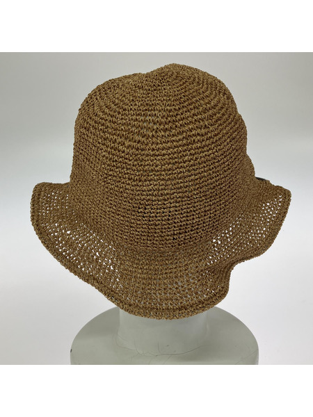 NOROLL raffia bucket hat ハット L