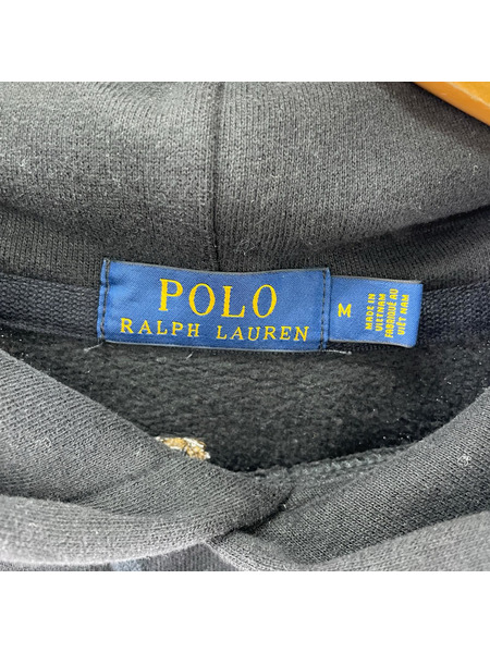 POLO RALPH LAUREN ポロベア 総柄 パーカー 黒 M