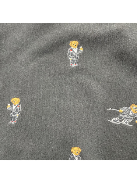 POLO RALPH LAUREN ポロベア 総柄 パーカー 黒 M