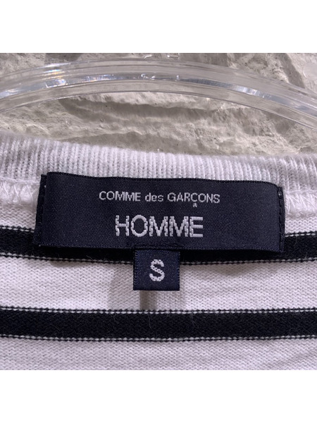 COMME des GARCONS 25SS  綿圧縮天竺ボーダーTシャツ S ホワイト