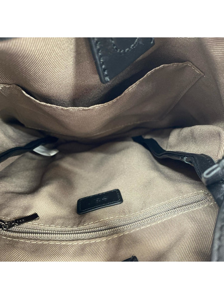 ショルダーバッグ ear PAPILLONNER ステッチレザーミニショルダーバッグ 黒