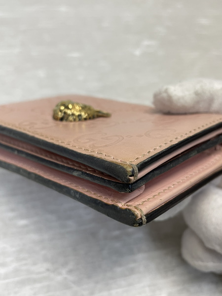 GUCCI グッチシマ キャットヘッド コンパクトウォレット ピンク 548057[値下]