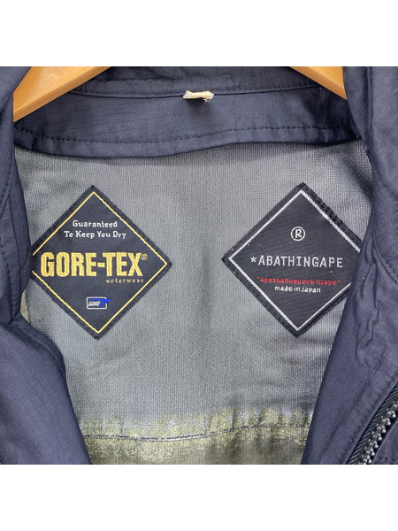 90s A BATHING APE GORE-TEX 袖デタッチャブル ナイロンジャケット S 黒