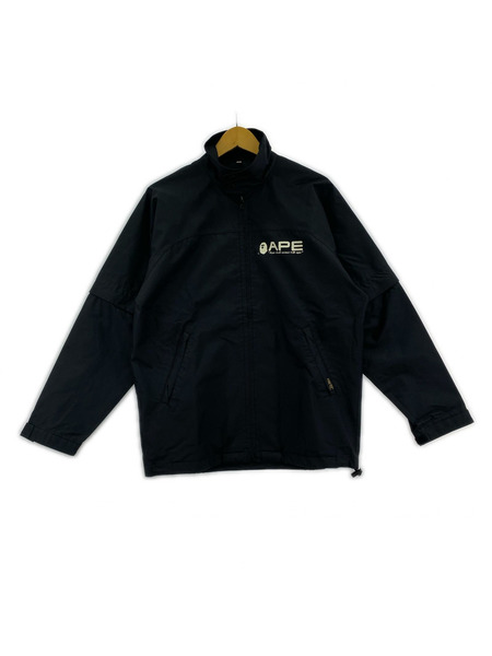 90s A BATHING APE GORE-TEX 袖デタッチャブル ナイロンジャケット S 黒