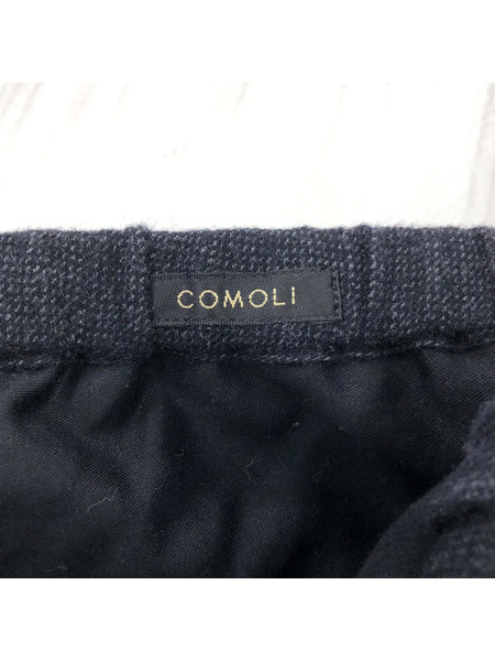 COMOLI リファインウール ドローストリングパンツ 黒 3 W03-03006