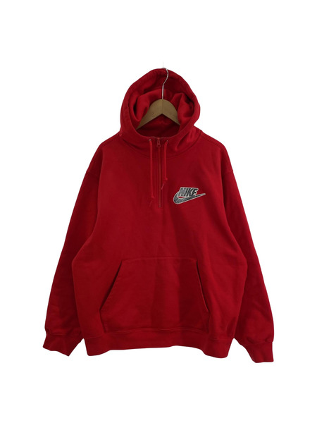 Supreme×NIKE ハーフジップスウェット (L) 赤