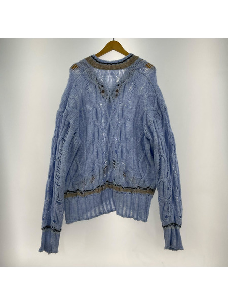 PAMM コワレカケノスクールローゲージニット/ブルー