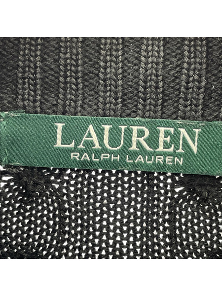 LAUREN RALPH LAUREN ブルゾン・ジャンパー ニット/ジップ/ワンポイント刺繍/黒