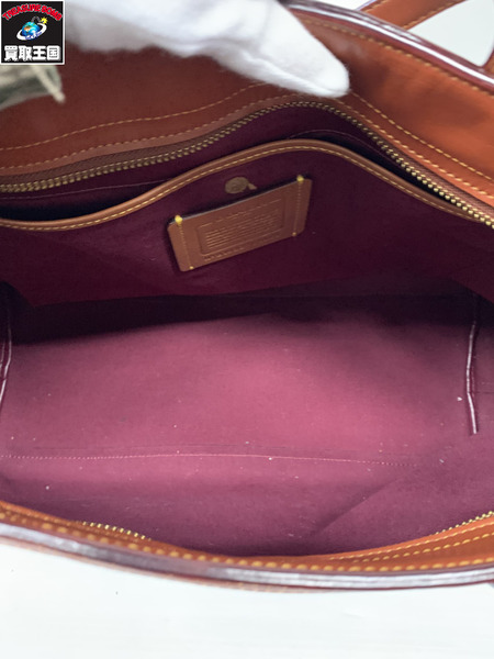 トートバッグ シグネチャーレザートートバッグ 茶