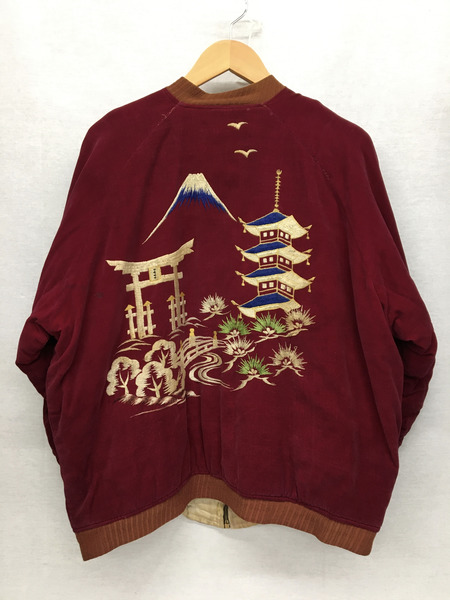 OLD・VINTAGE ジャケット 50s 赤別珍×白サテン スカジャン