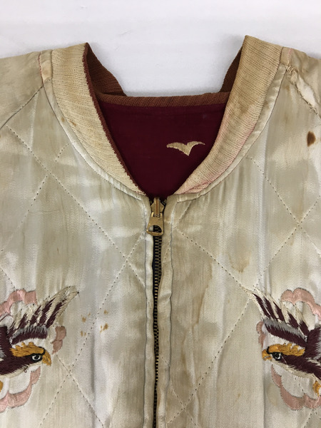 OLD・VINTAGE ジャケット 50s 赤別珍×白サテン スカジャン