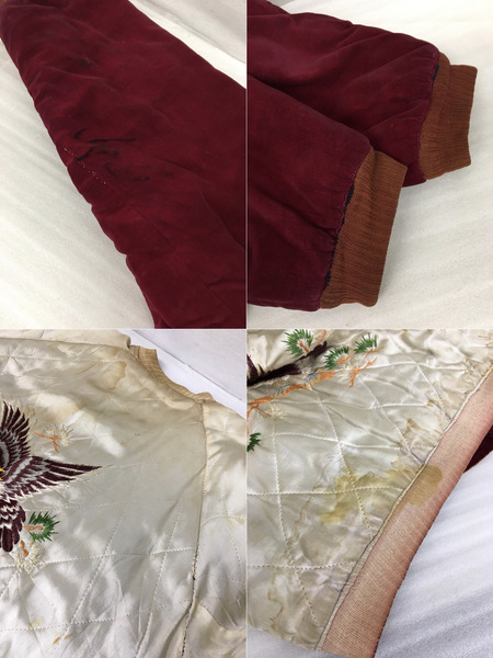 OLD・VINTAGE ジャケット 50s 赤別珍×白サテン スカジャン