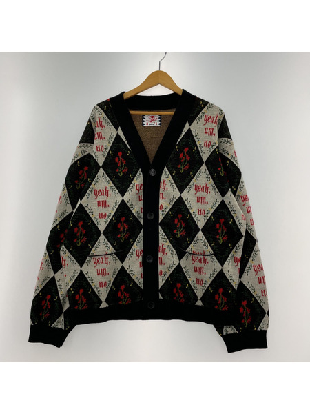 SON OF THE CHEESE/23AW/Yeah um no Knit Cardigan/XL/ブラック