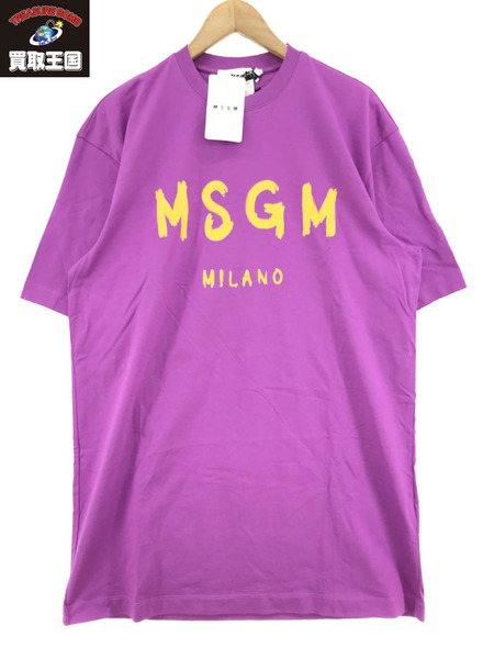 MSGM ペイントロゴワンピース PPL size:S[値下]