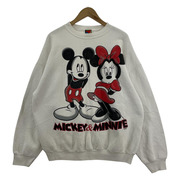 90S TULTEX Mickey＆Minnie スウェット 白 XL