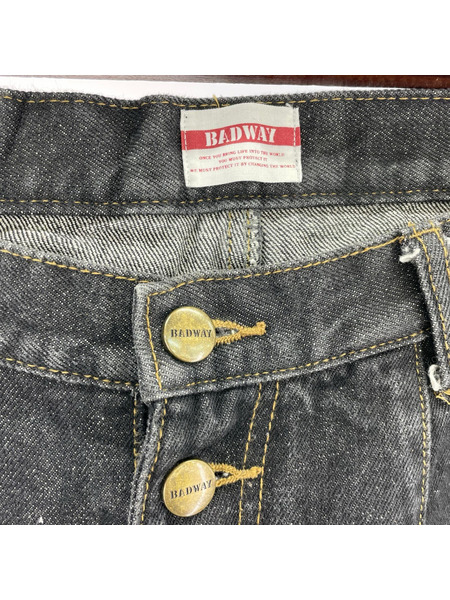 デニム・ジーンズ BADWAY ダブルニーデニムパンツ(L)