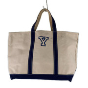 L.L.Bean ソノ他バッグ ジップトップ ボートアンドトート キャンバス 白青