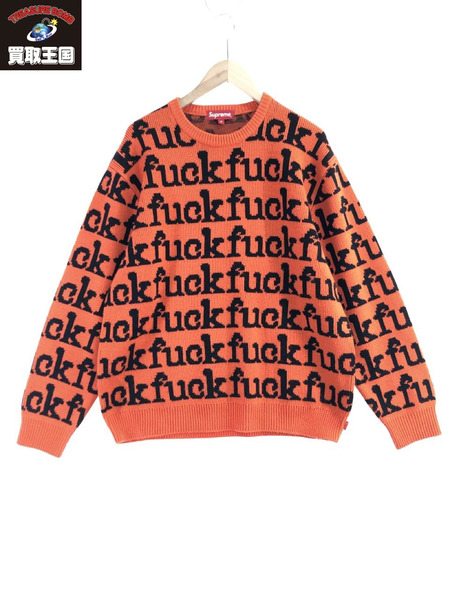 Supreme 22SS Fuck Sweater ニットセーター オレンジ M[値下]｜商品