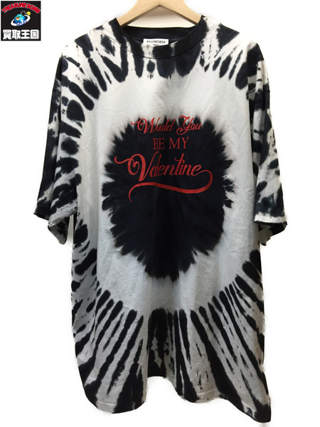 BALENCIAGA/21AW/Will You Be My Valentine Tie-Dye T-Shirt/XS