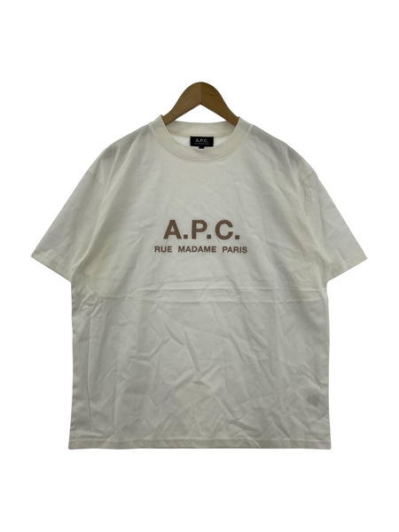 A.P.C. 刺繍ロゴ S/Sカットソー ホワイト