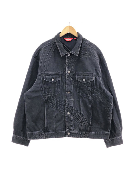 Supreme S Logo Denim Trucker Jacket Black XL