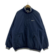 90s-00s前期 NIKE ビッグスウッシュ ハーフジップ ネイビー (XL)