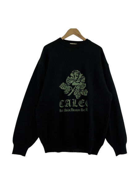 CALEE 22AW 12 Gauge first sight jacquard crew neck knit