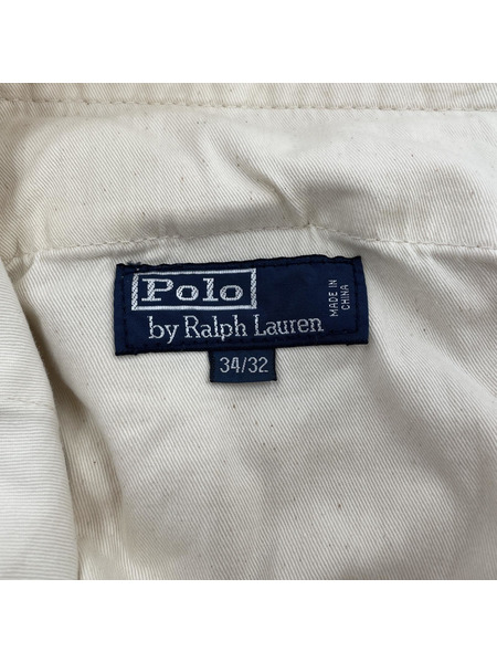 POLO RALPH LAUREN リペア ボタンフライ チノパンツ ホワイト (34/32)