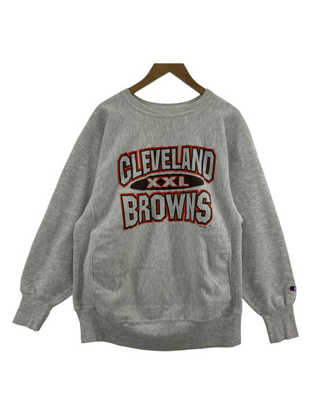 Champion 90s REVERSE WEAVE L/S スウェット CLEVELAND BROWNS GRY XL