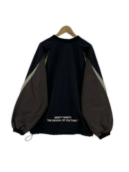 9090 長袖Tシャツ・カットソー ナイロンプルオーバー L ブラック