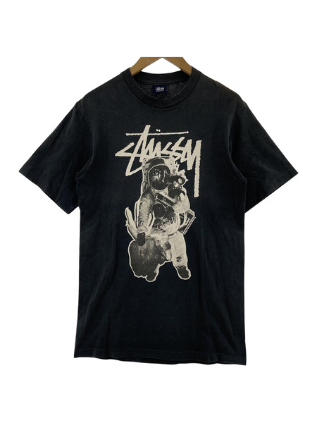 STUSSY 00s/紺タグ/THANXGIVIN 2002/プリントTee 黒 M