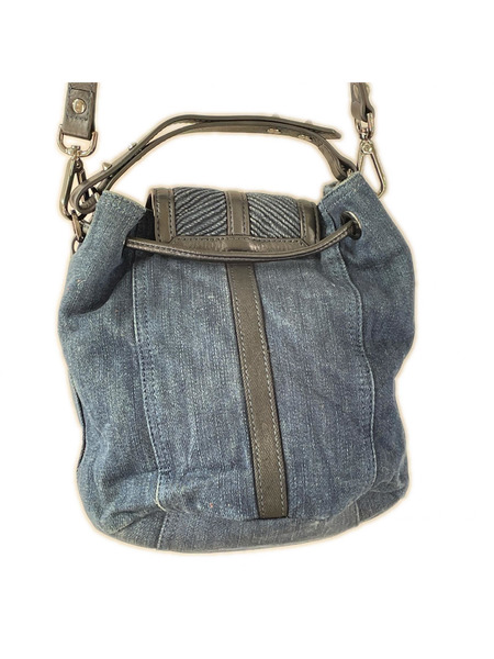 DIESEL ハンドバッグ デニム/レザー 巾着ハンドバッグ