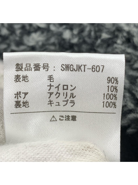 SWAGGER Y2K ボア切替ロングコート ブラック グレー