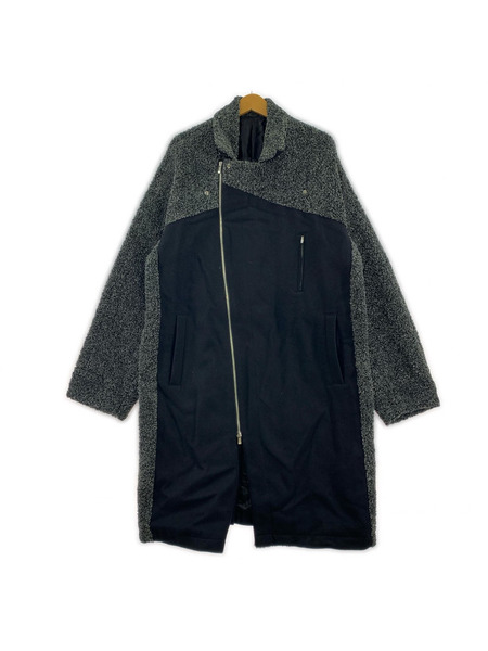 SWAGGER Y2K ボア切替ロングコート ブラック グレー